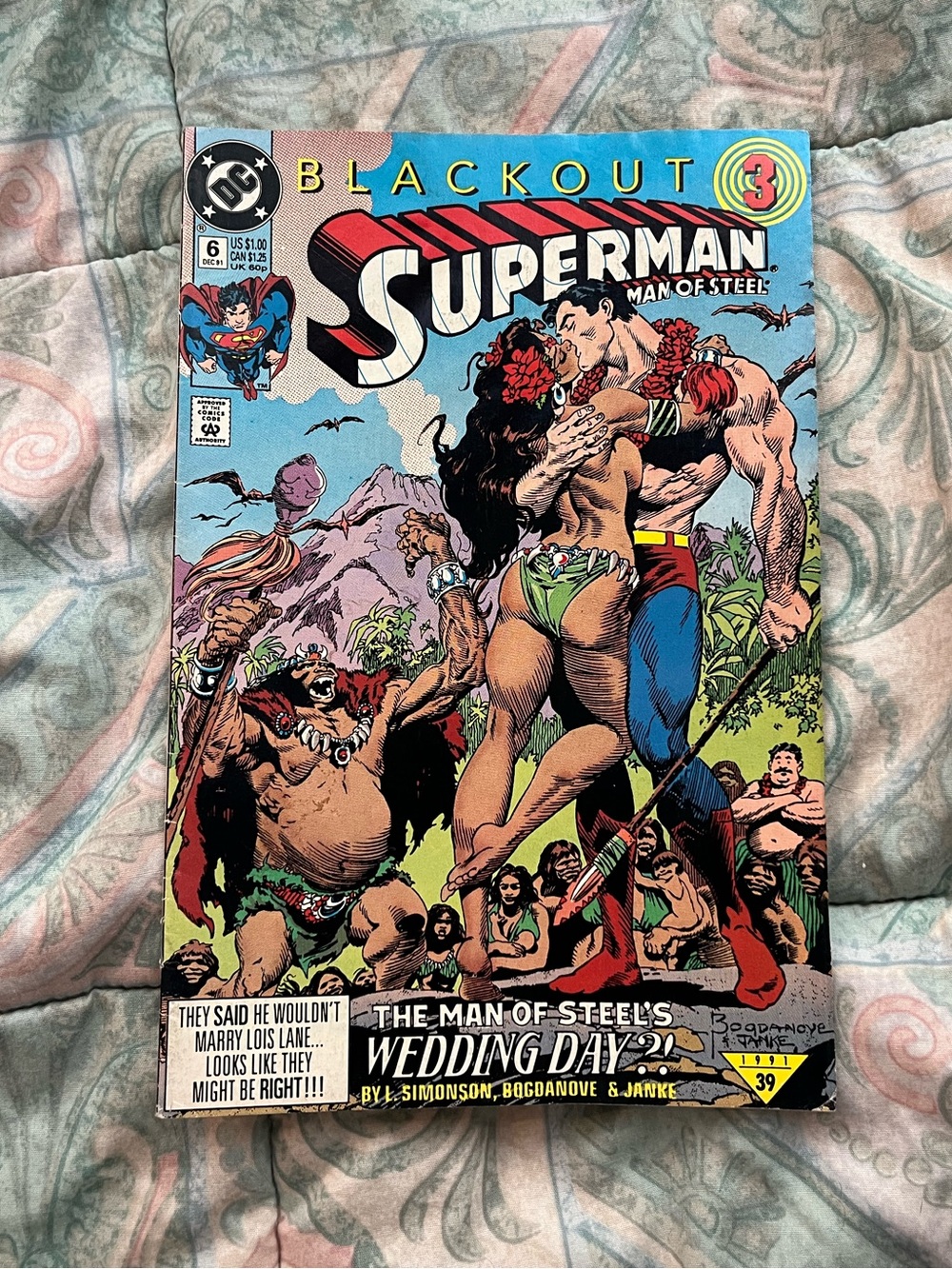DC Comics #6 Dec 91 Blackout Superman Man of Steel comic book